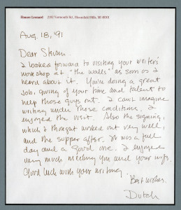 Elmore Leonard Letter